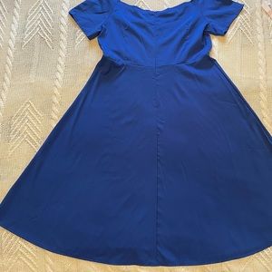 New Vintage Styled Pleated wide neck vestidos A-Line Pinup Flare Swing Dress